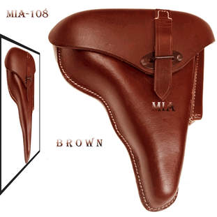 GERMAN WWII P38 HARDSHELL LEATHER HOLSTER-BROWN
