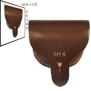 BROWN MUSKET RIFLE PERCUSSION CAP POUCH DOVETAIL REPRO