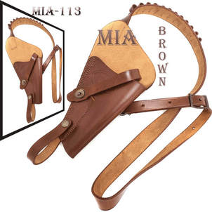 US M3 VICTORY REVOLVER SHOULDER HOLSTER BROWN LEATHER WITH SHELL LOOPS